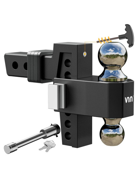 Enganche Ajustable Doble Bola VNN 6" para Receptor 2" 6803.89 kg