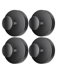 Ganchos de Ventosa SOCORIA 4 Piezas Acero Inoxidable Negro