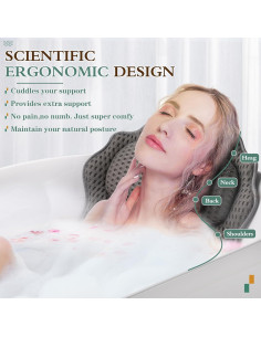Almohada de Baño RUVINCE Ergonómica con Ventosas 4D 2