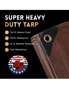 Lona Multiusos MVPNET 1.83x2.44m Impermeable 16mil Resistente UV 2