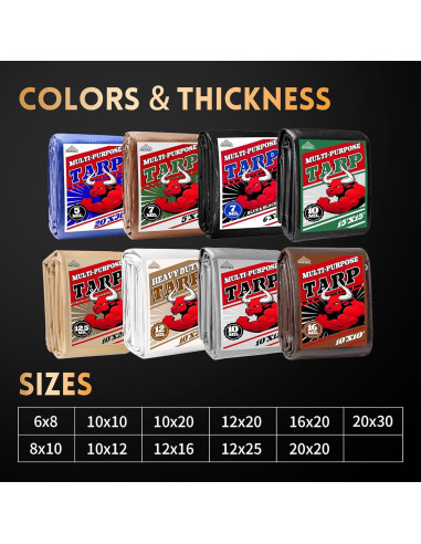 Lona Multiusos MVPNET 1.83x2.44m Impermeable 16mil Resistente UV