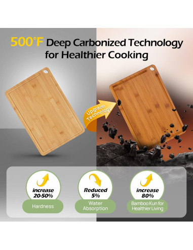Conjunto de 3 Tablas de Cortar de Bambú Keechee - Ecológicas y Duraderas