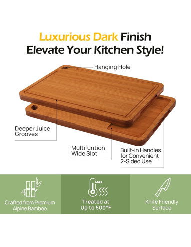 Conjunto de 3 Tablas de Cortar de Bambú Keechee - Ecológicas y Duraderas