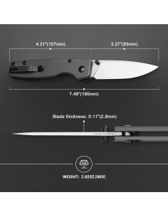 Cuchillo de bolsillo Kizer Original XL 83 mm 154CM Aluminio EDC 2