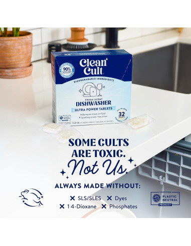 Cápsulas Detergente Lavavajillas Cleancult 32 Unidades Verbena