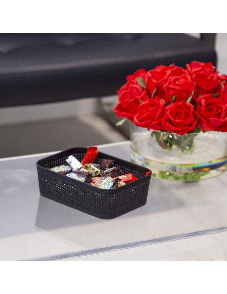 Cesta de Plástico Tejida BINO XS Negra - Paquete de 5 Cesta de Plástico Tejida BINO XS Negra - Paquete de 5