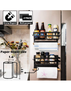 Organizador Magnético de Especias Sleclean 2 en 1 Negro 30x11.4cm 2