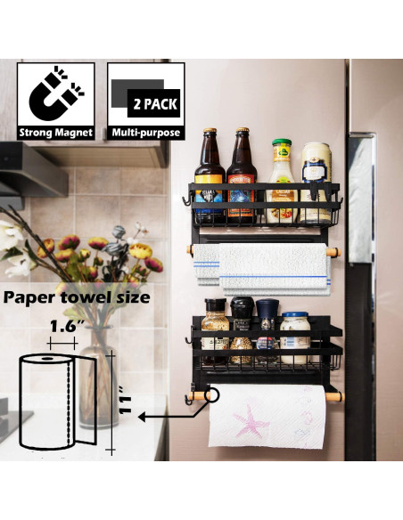 Organizador Magnético de Especias Sleclean 2 en 1 Negro 30x11.4cm