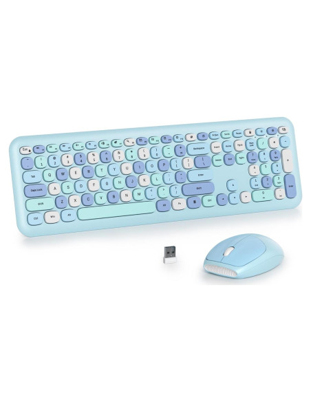 Conjunto Teclado y Ratón Inalámbrico iRoboosta Azul 2.4GHz Conjunto Teclado y Ratón Inalámbrico iRoboosta Azul 2.4GHz