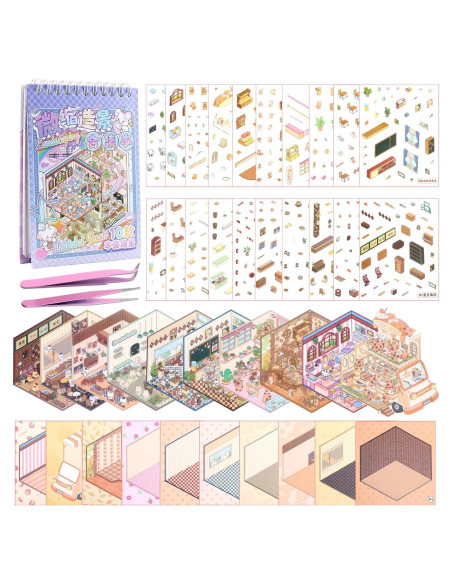 10 Sets de Stickers 3D Lestp para Alivio del Estrés