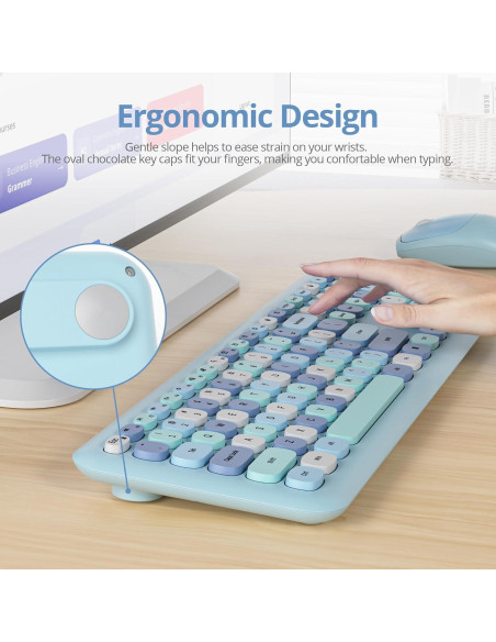 Conjunto Teclado y Ratón Inalámbrico iRoboosta Azul 2.4GHz Conjunto Teclado y Ratón Inalámbrico iRoboosta Azul 2.4GHz