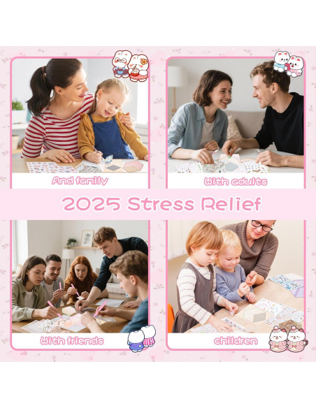 10 Sets de Stickers 3D Lestp para Alivio del Estrés