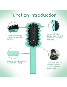 Cepillo Definidor de Rizos Auhrjomra Verde 23.66x8.10cm 2