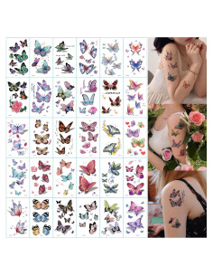 Tatuajes Temporales de Mariposa Funtattoo 150 Pcs Coloridos