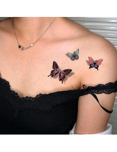 Tatuajes Temporales de Mariposa Funtattoo 150 Pcs Coloridos 2