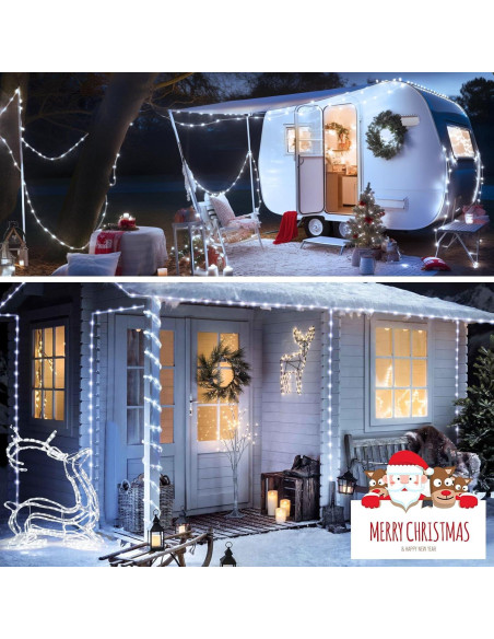 Luces de Cuerda a Batería JMEXSUSS 100 LED 10m Blanco