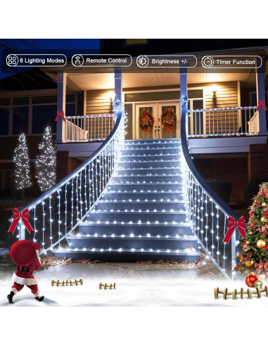 Luces de Cuerda a Batería JMEXSUSS 100 LED 10m Blanco