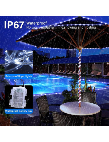 Luces de Cuerda a Batería JMEXSUSS 100 LED 10m Blanco