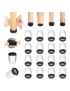 20 Fundas de Silicona Transparente para Patas de Silla - Pequeñas