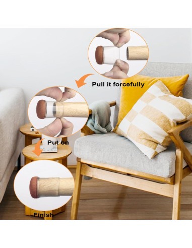 20 Fundas de Silicona Transparente para Patas de Silla - Pequeñas