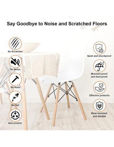 20 Fundas de Silicona Transparente para Patas de Silla - Pequeñas