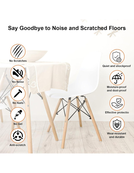 20 Fundas de Silicona Transparente para Patas de Silla - Pequeñas