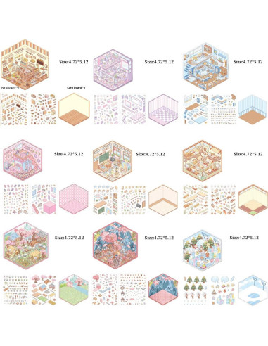 24 Sets de Pegatinas 3D DIY Affoto para Manualidades