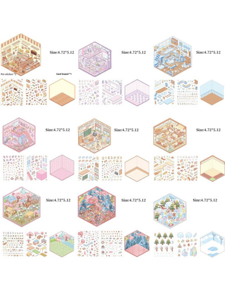 24 Sets de Pegatinas 3D DIY Affoto para Manualidades