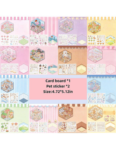 24 Sets de Pegatinas 3D DIY Affoto para Manualidades