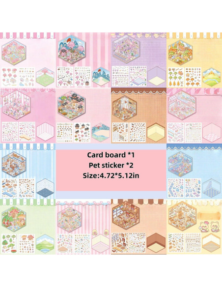 24 Sets de Pegatinas 3D DIY Affoto para Manualidades