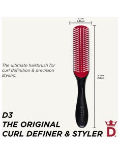 Cepillo Definidor de Rizos Denman D3 - 7 Filas, Negro 2