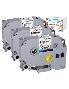 Cinta Laminada Hehua TZe-131 12mm Negra sobre Transparente - 3 Paquetes