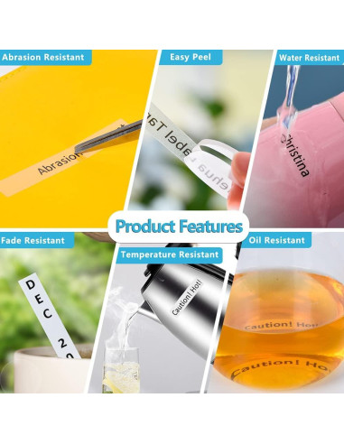 Cinta Laminada Hehua TZe-131 12mm Negra sobre Transparente - 3 Paquetes