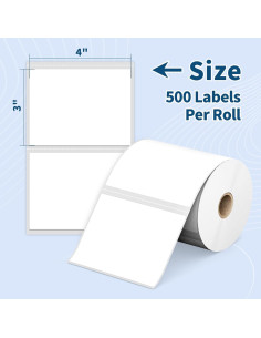 12 Rollos Etiquetas Térmicas 10.16 x 7.62 cm Tacnology 2