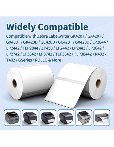 12 Rollos Etiquetas Térmicas 10.16 x 7.62 cm Tacnology