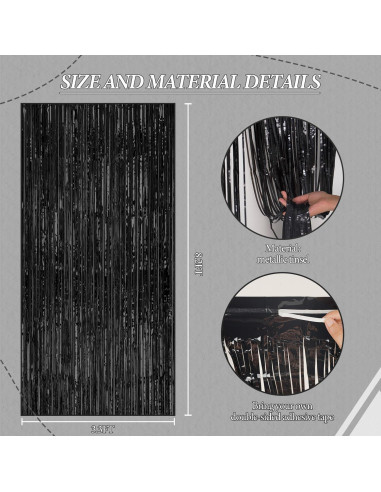 Paquete de 3 Fondos de Flecos de Papel de Aluminio DECOCKRAT 1x2.5m