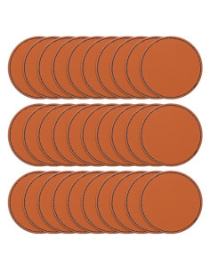 30 Parches Redondos de Cuero Sintético MBAIYO 6.5cm para Gorras