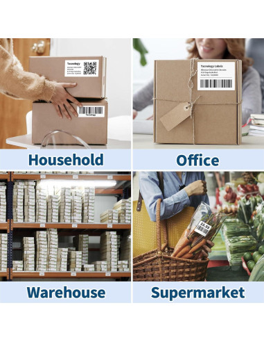 12 Rollos Etiquetas Térmicas 10.16 x 7.62 cm Tacnology