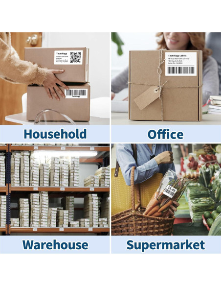12 Rollos Etiquetas Térmicas 10.16 x 7.62 cm Tacnology