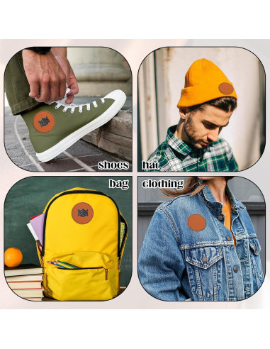 30 Parches Redondos de Cuero Sintético MBAIYO 6.5cm para Gorras