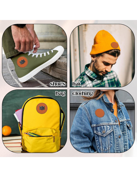 30 Parches Redondos de Cuero Sintético MBAIYO 6.5cm para Gorras