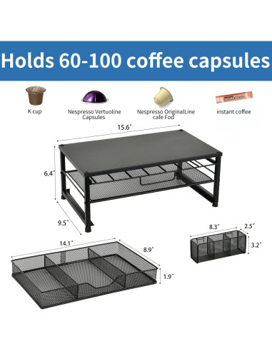 Organizador de K Cup Spacrea - Soporte para 80 cápsulas de café