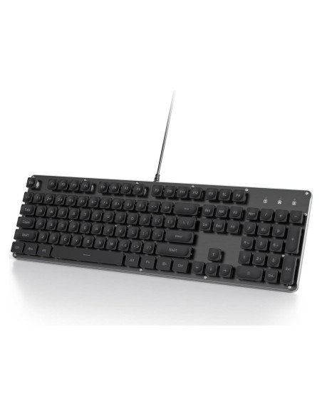 Teclado Inalámbrico Owpkeenthy 104 Negro Retroiluminado LED Azul Teclado Inalámbrico Owpkeenthy 104 Negro Retroiluminado LED Azul