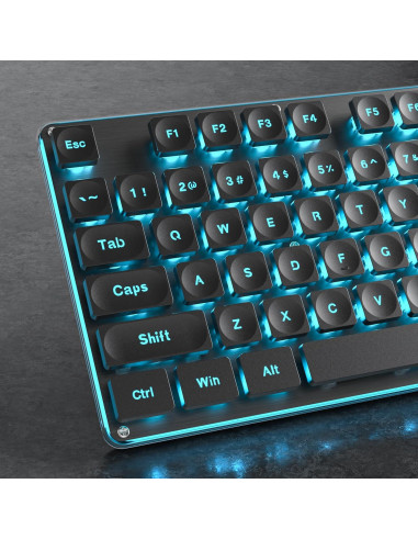 Teclado Inalámbrico Owpkeenthy 104 Negro Retroiluminado LED Azul
