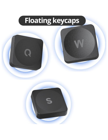 Teclado Inalámbrico Owpkeenthy 104 Negro Retroiluminado LED Azul