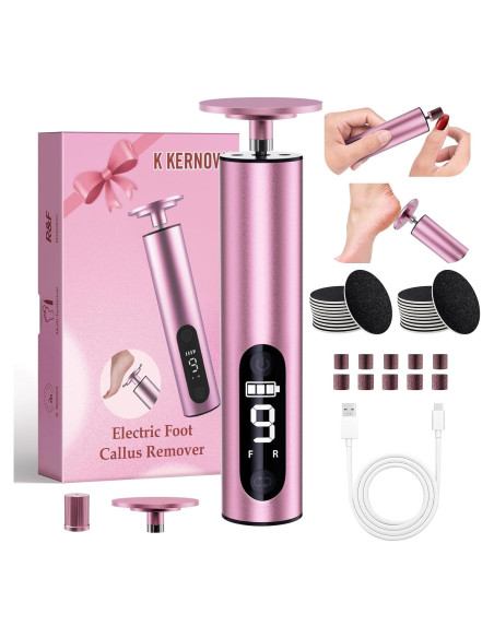 Removedor de Callos Eléctrico K KERNOWO 2-en-1 Recargable 9 Velocidades