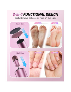 Removedor de Callos Eléctrico K KERNOWO 2-en-1 Recargable 9 Velocidades 2