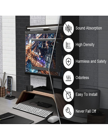 Paneles Acústicos Aislantes Tutmyrea 12 PCS 30x30cm Negro