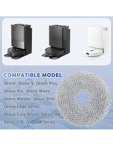 8 Almohadillas de Mopa Microfibra VIEWALL para Roborock Q Revo