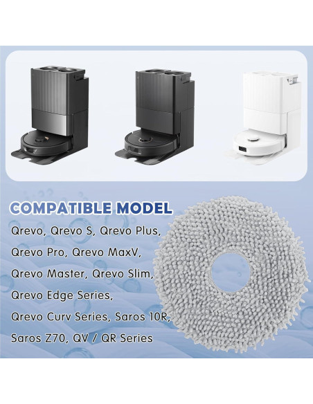 8 Almohadillas de Mopa Microfibra VIEWALL para Roborock Q Revo